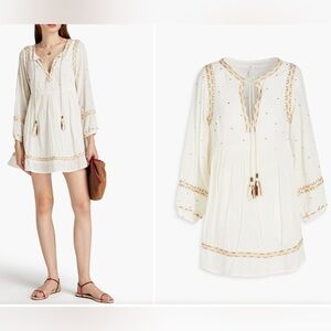 Tiger Lily Boho Cream Tunic Dress with Tassels